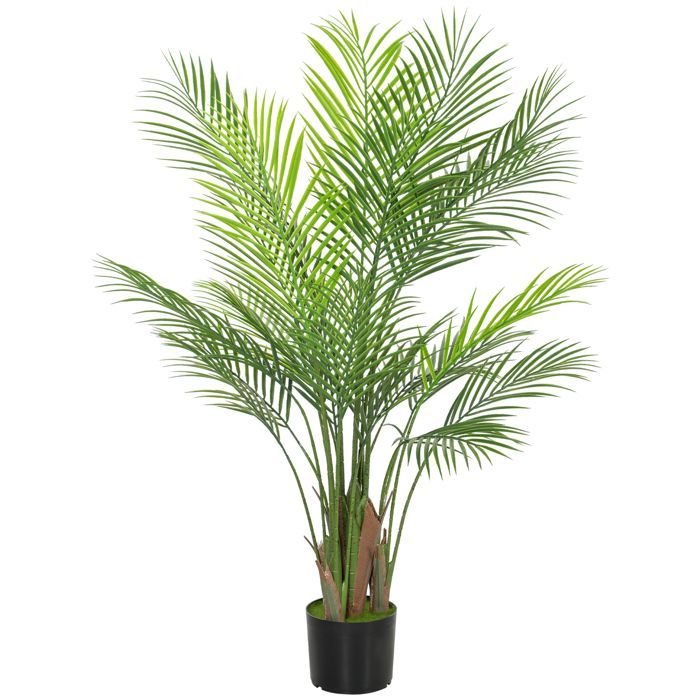 Plante artificielle intérieure - HOMCOM - pot en plastique et flocage, 22 feuilles en PE - 120 cm - vert