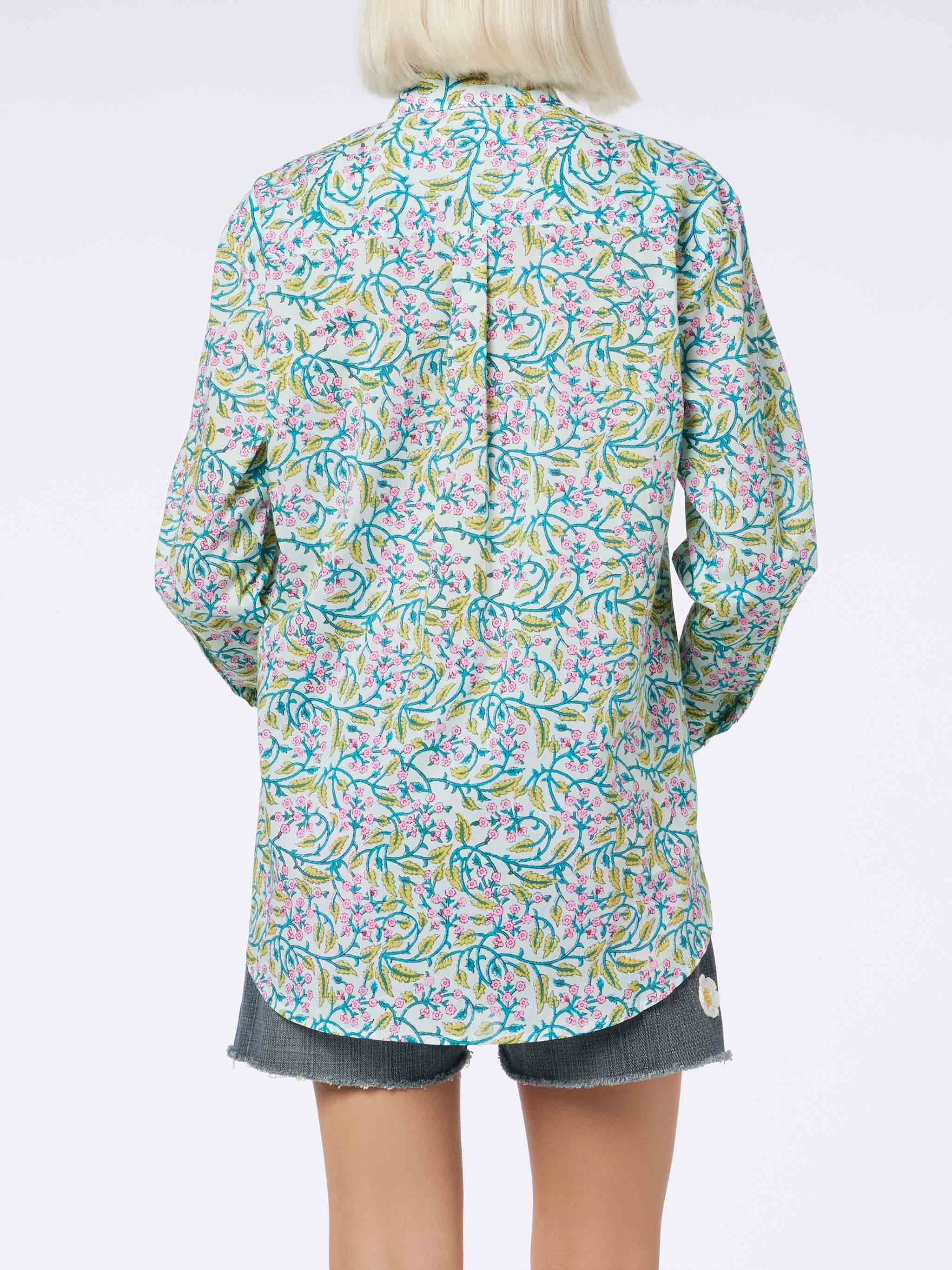 Brigitte Damen-Baumwollbluse im Oversize-Stil mit Blumenmuster