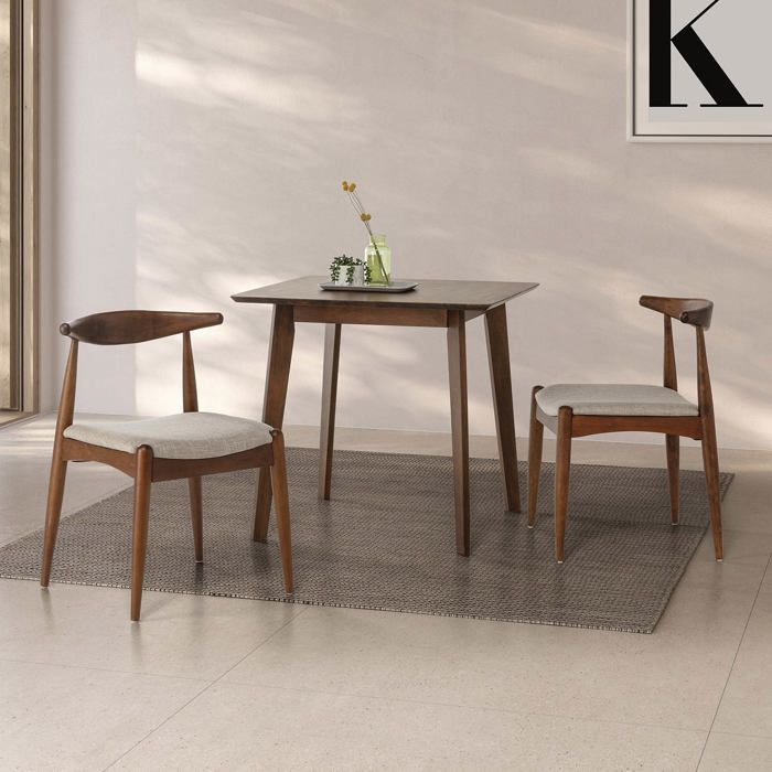 VS Venta-stock Set van 2 Corzo stoelen in walnootkleur, massief hout, 52,5 cm (lengte) 50 cm (diepte) 74,5 cm (hoogte)