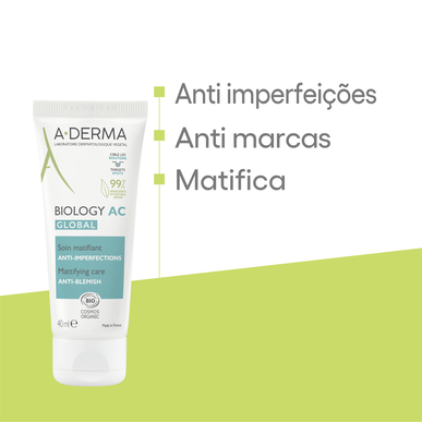 A-Derma Biology AC Global Mattifying Care Rosto Mattifying Cream Anti-imperfektioner 40 ml 40 ml