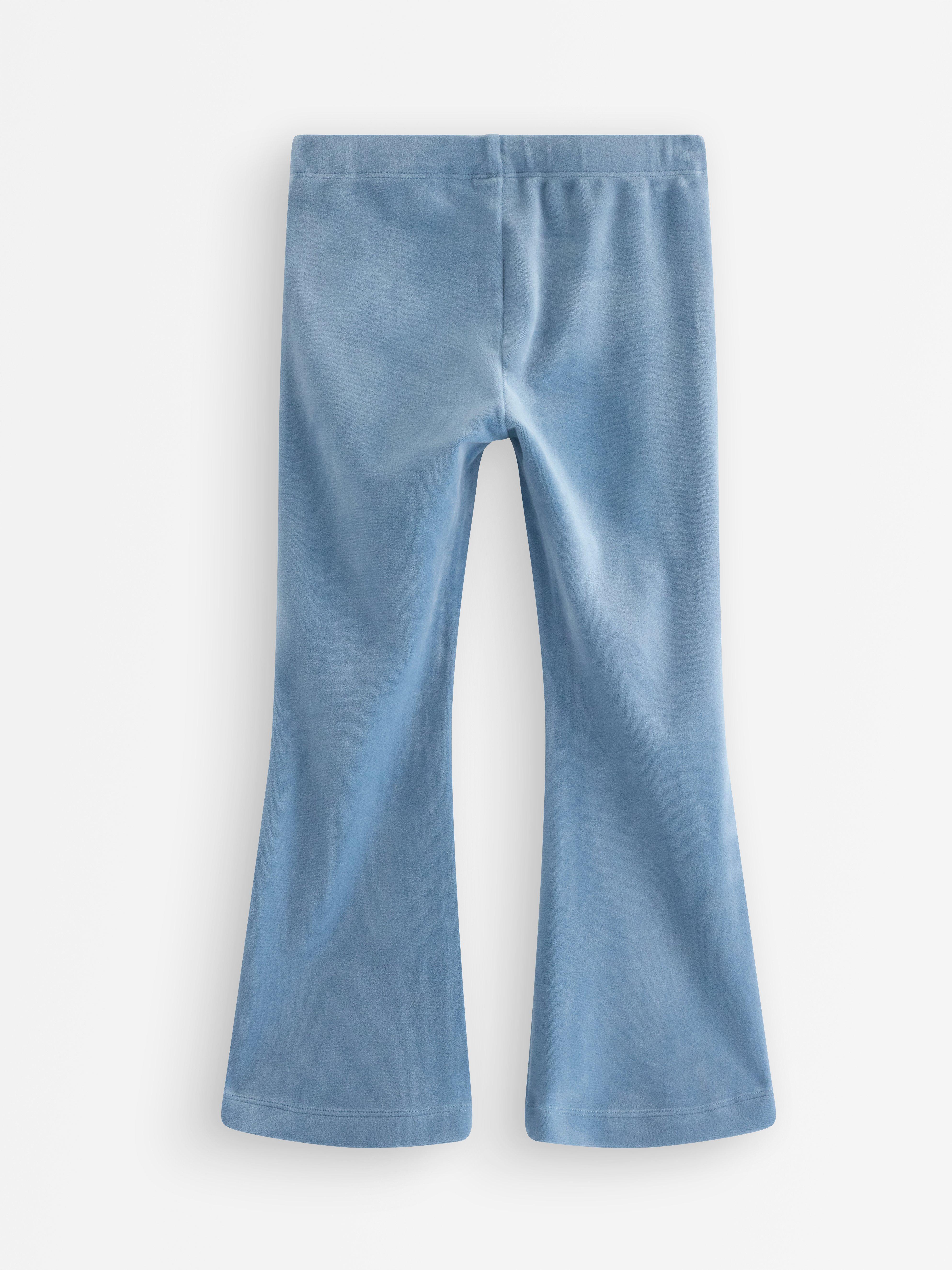 Rozšířené velurové legíny v barvě Lt dusty blue