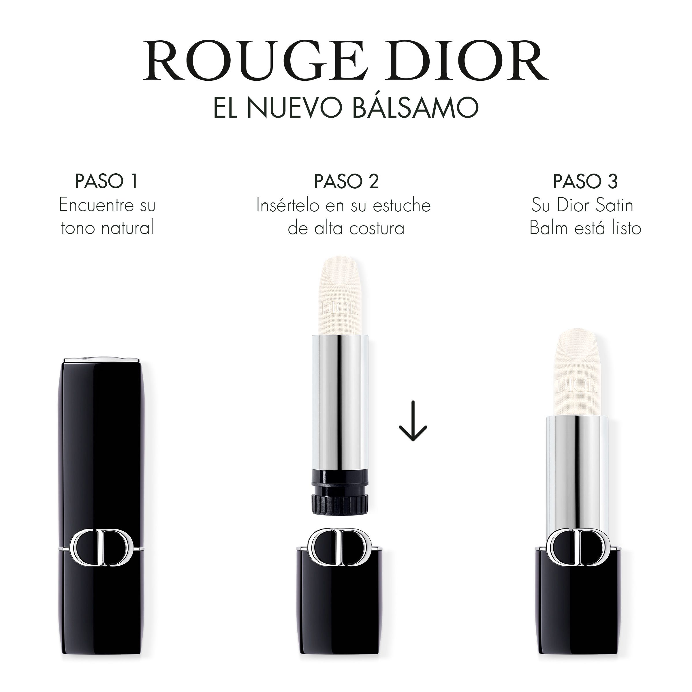 „Rouge Dior Balm Universal“ ir daugkartinio pildymo lūpų balzamas Prabangūs lūpų dažai