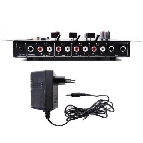 Kit mixer IBIZA SOUND - Controllo MP3 - 4 canali - Cuffie - Microfono - Spettacolo di luci UFO
