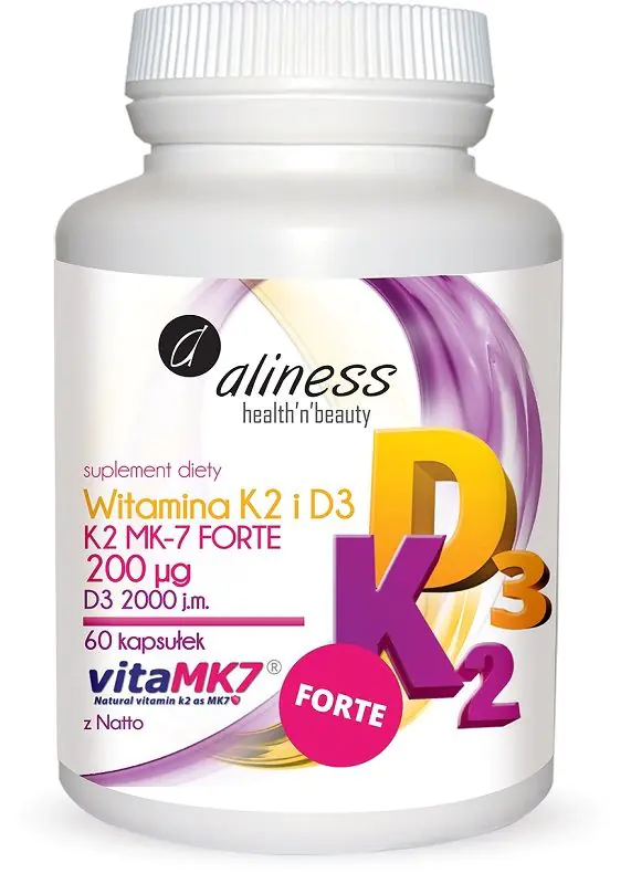 Aliness Witamina K2 Forte MK-7 + D3, Kapsułki