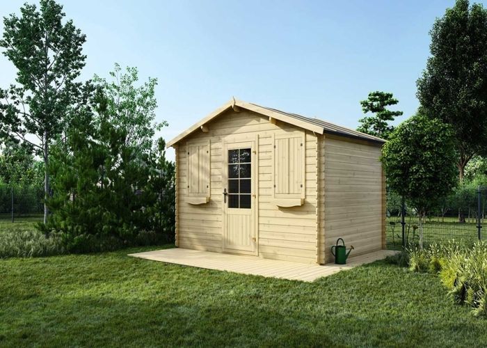 Casetta da giardino in legno - 12 m² - 4x3 m - spessore 28 mm - Colore: naturale - DOM137