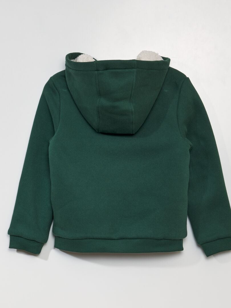 Hoodie met rits - Groen