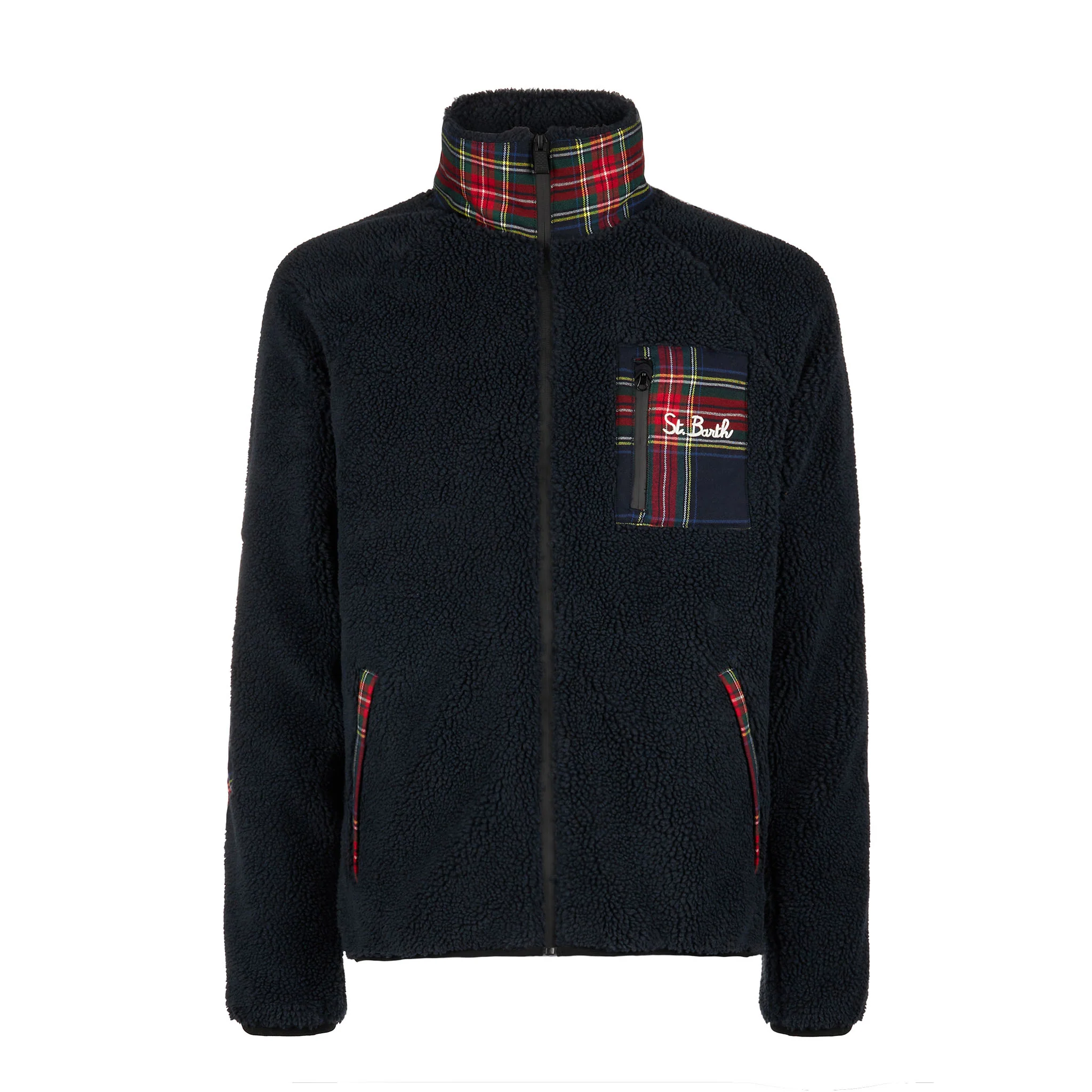 Chaqueta Sherpa con bolsillo y bordado de St. Barth