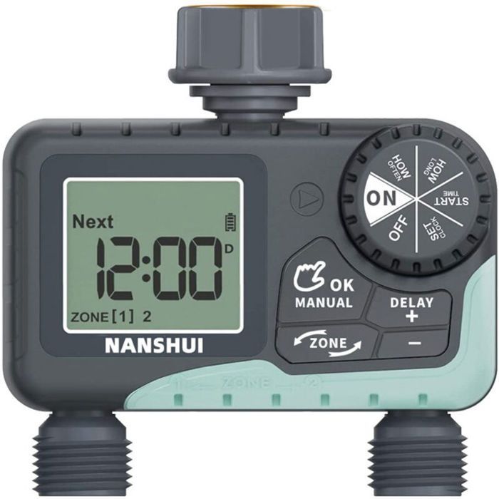 Temporizador de riego bidireccional - Virex® - Pantalla LCD - Funciones manual y automática - Horario de riego flexible