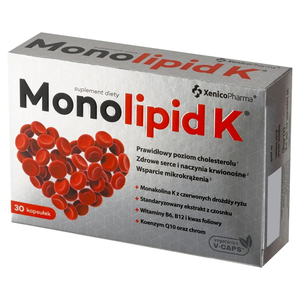 Monolipid K, Preparat na utrzymanie prawidłowego poziomu cholesterolu, Kapsułki