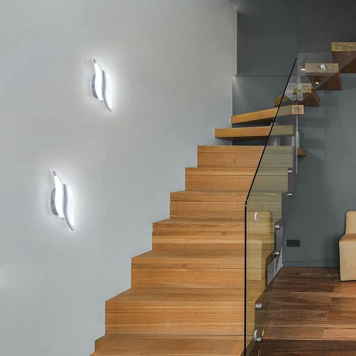 Luminária de parede LED moderna DELIPOP 12W - Branca - 6500K - Fonte de luz dupla - Iluminação para corredor, varanda e escada