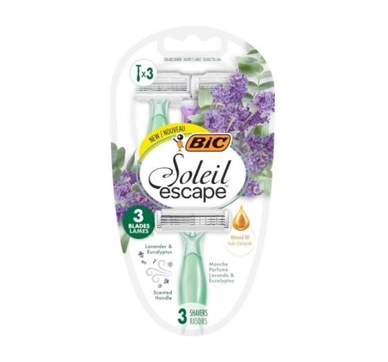 BIC Soleil Escape jednorazowe maszynki do golenia dla kobiet Lawenda & Eukaliptus 3 sztuki