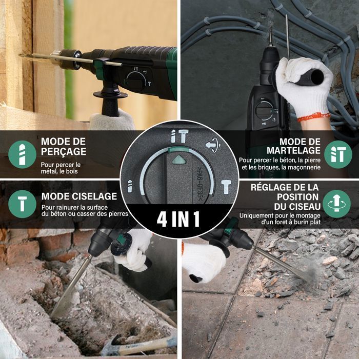 Marteau perforateur - STANEW - STANEW - 950 W - SDS‑Plus - Perçage béton 26 mm
