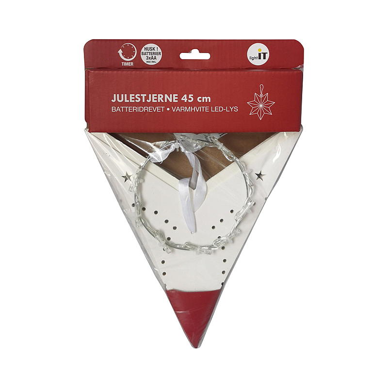 Light IT julstjärna 45 cm, med LED-ljus, batteridriven