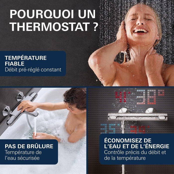GROHE Grohtherm 2000 34174001 Mezclador termostático mural para bañera/ducha de 1/2