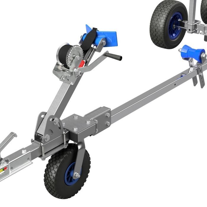 Launching trolley, hand trailer, harbor trailer, jet ski trailer for boats, SUPROD XTR-B360R-W2-TA Ø 420 mm