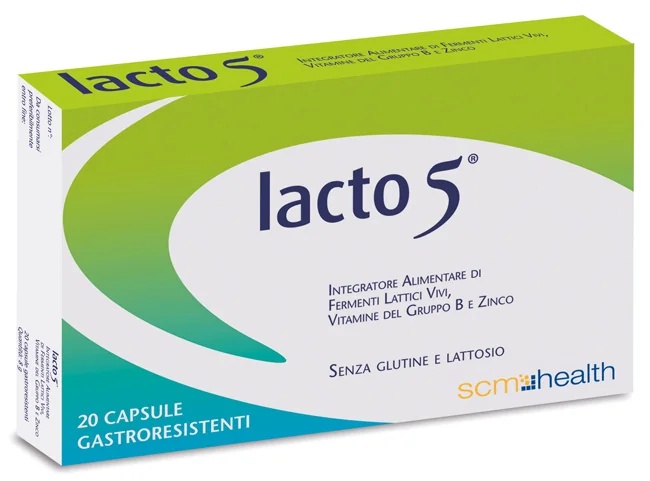MONTEFARMACO Lacto 5 Nahrungsergänzungsmittel mit Milchsäurebakterien, 20 Kapseln