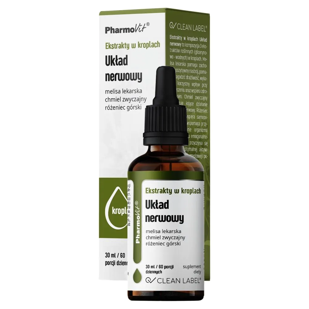PharmoVit Clean Label Ekstrakty w kroplach Układ Nerwowy Płyn