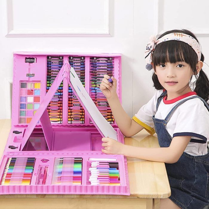Lápis de cor - YIKXIULF - 208 unidades - Rosa - Estojo para colorir
