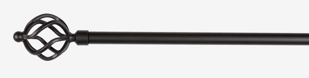 KLASIČNA karniša za zavjese 19 mm 90-160 cm crna