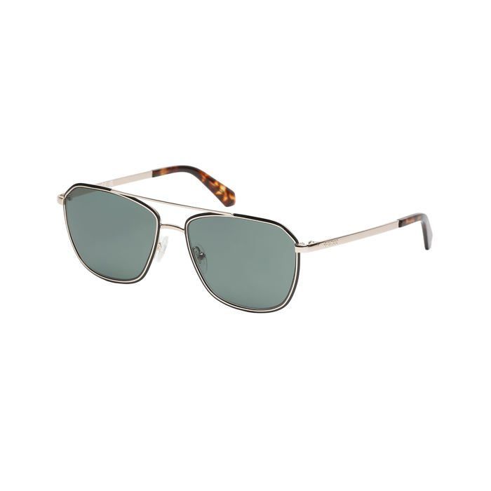 Gafas de sol redondas de metal - GUESS - GU00147 - Dorado/Verde - 56/16/145 - Polarizadas - Protección UV - Para hombre