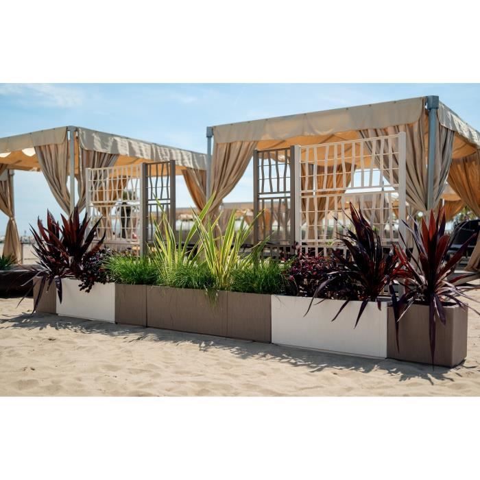 Macetero/jardinera rectangular STEFANPLAST ETHICA de 80 cm - 80x36x35cm - Color topo