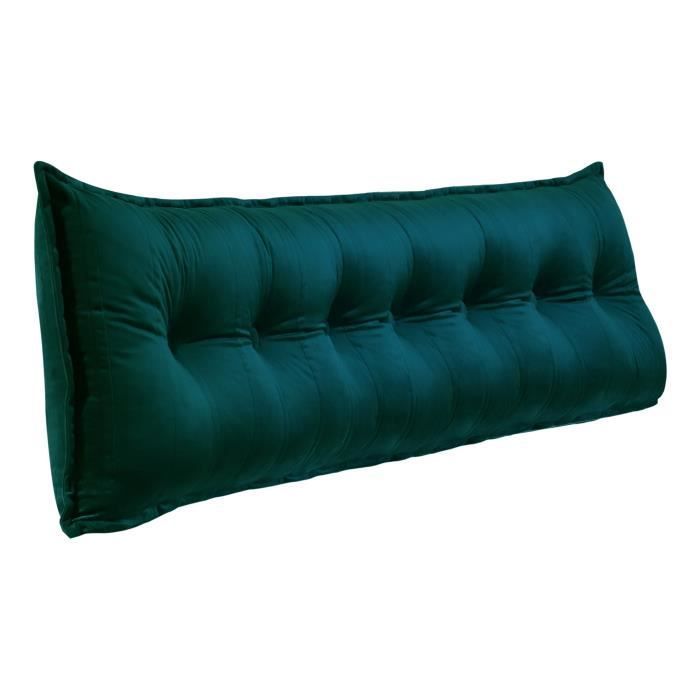 Coussin de soutien - VERCART - Traversin Anti Reflux - Velours Turquoise - 200cm - Ergonomique