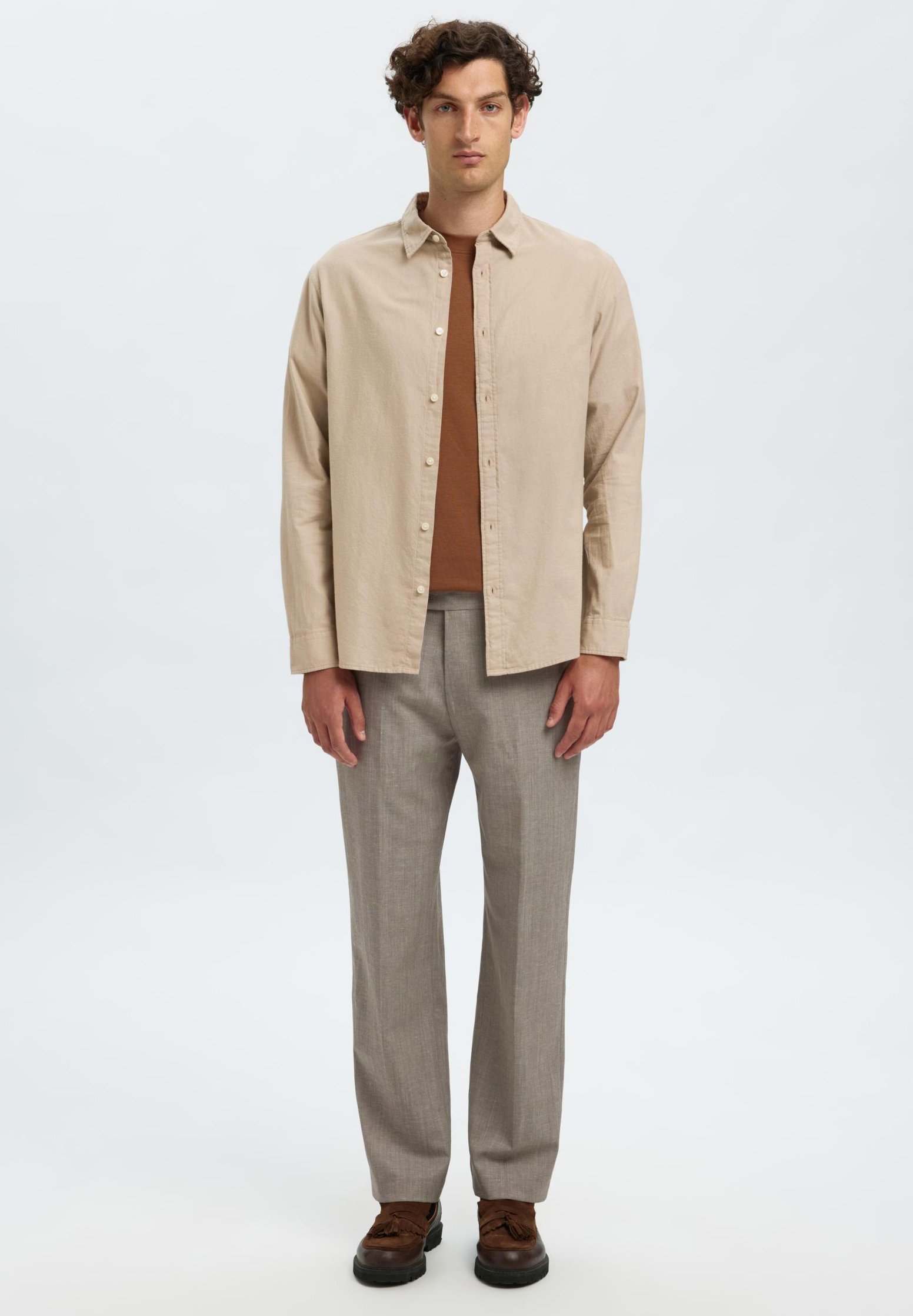 Selected Homme SLIMOWEN-BRUSHED NOOS - Camicia - puro cashmere dettaglio: misto con farina d'avena
