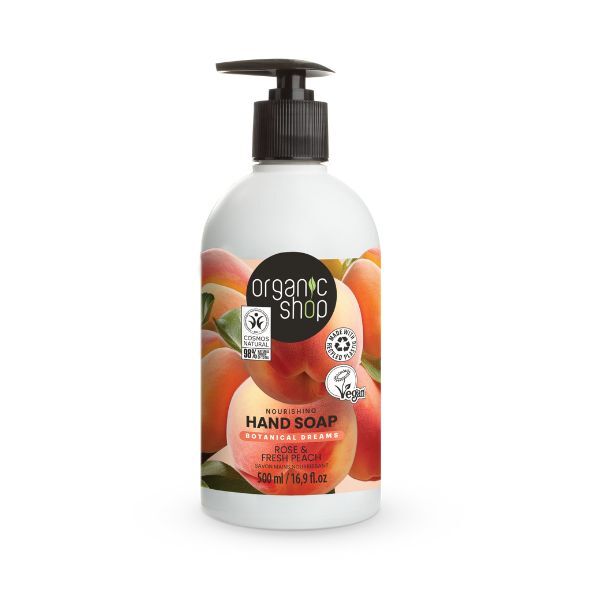 Organic Shop Tápláló kézmosószappan Rózsa és Őszibarack 500ml