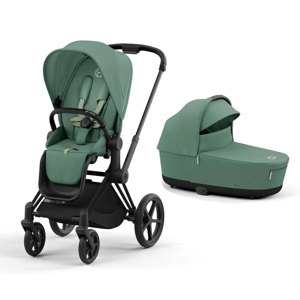 Zestaw spacerowy Cybex Priam V4 w kolorze zielonym z matową czarną ramą