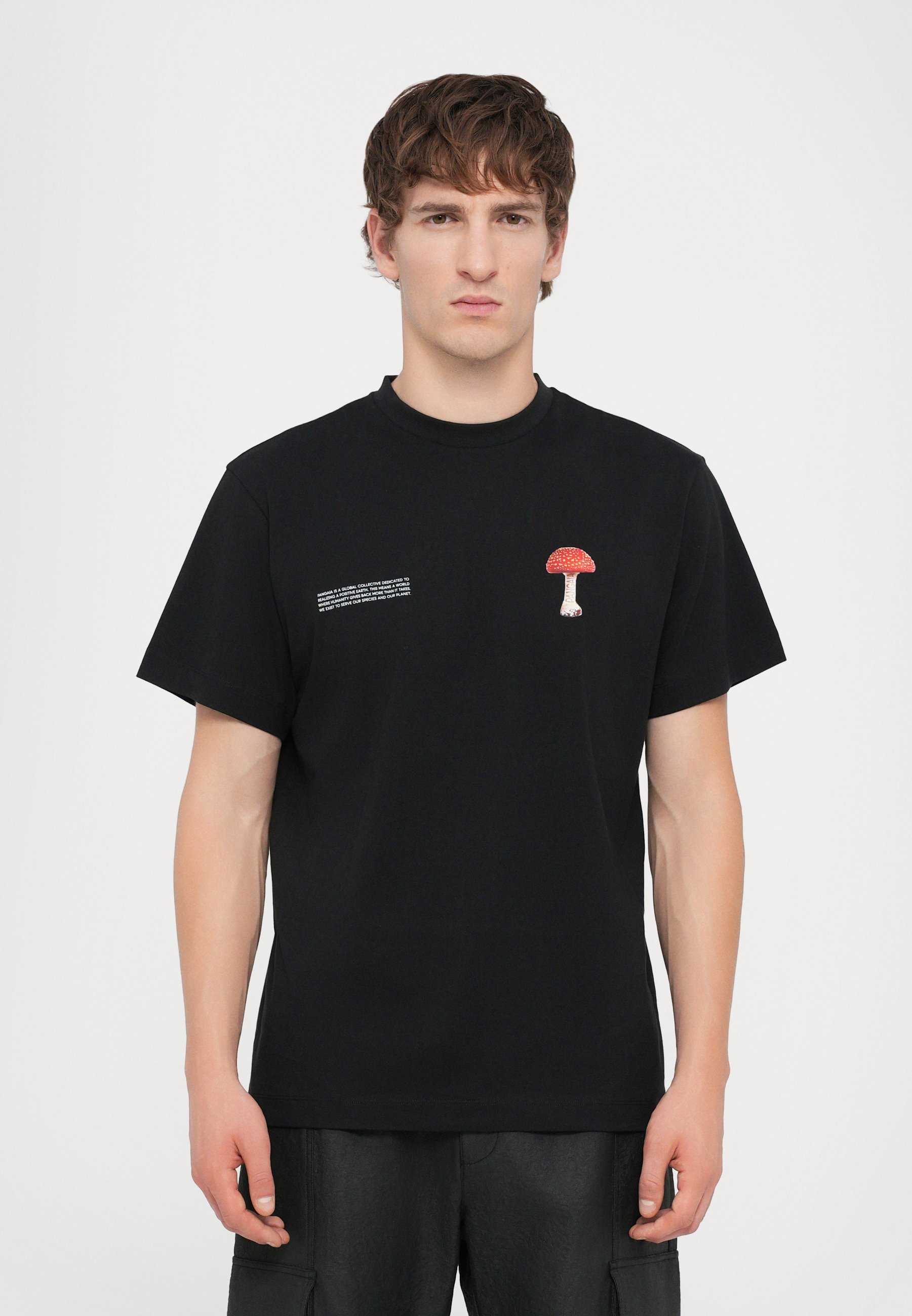 PANGAIA MIDWEIGHT MUSHROOM UNISEX - Triko s potiskem - black