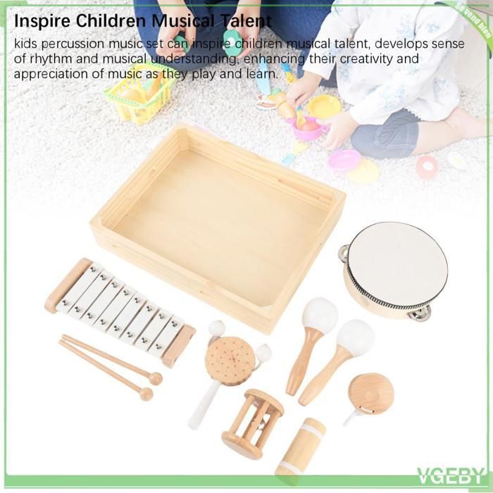 Fafeicy Musikalisches Schlagspielzeug-Set aus Holz, Musikinstrument für Kinder, Puzzle-Spielset