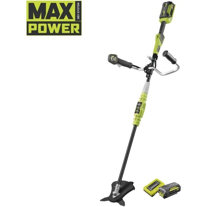 Desbrozadora RYOBI de 36 V de máxima potencia - 1 batería de 4,0 Ah - 1 cargador - RBC36X26BG2-140