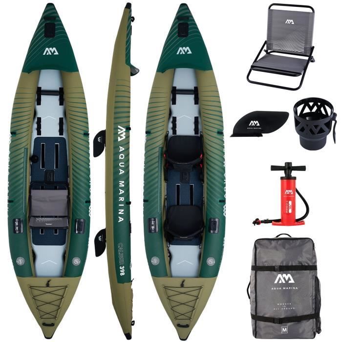 Aqua Marina Caliber 398 cm CA-398 Inflatable Kayak - 2-Person - Green - For Anglers