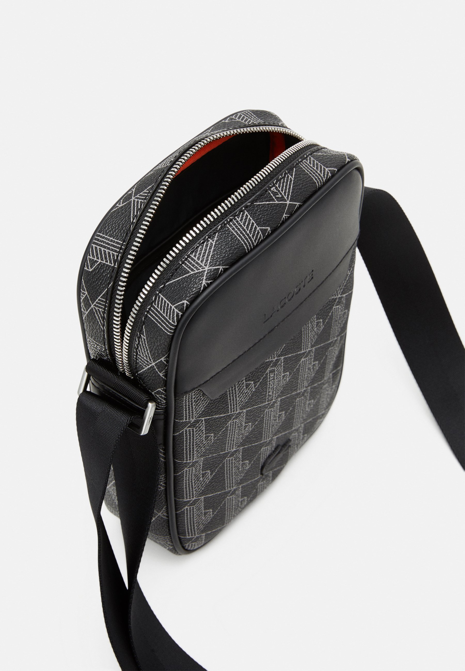Lacoste VERTICAL CAMERA TAS UNISEX - Crossbodytas - zwart/grijs