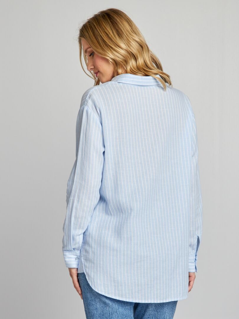 Gestreept zwangerschapsshirt - BLAUW