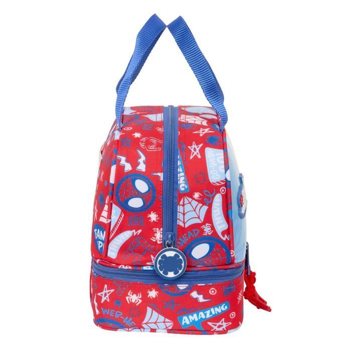 Kinderlunchtas - Safta - M040 - Meerkleurig - 20x15x20 cm - Polyester - Ritssluiting - Rood, Blauw