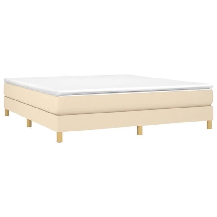 Base de cama de láminas con patas - vidaXL - Crema 160x200 cm - Tela y madera de ingeniería