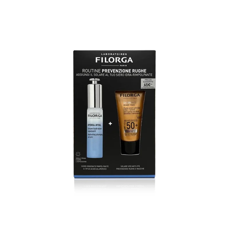 Coffret anti-rides Filorga : Sérum Hydra-Hyal et crème solaire SPF 50+