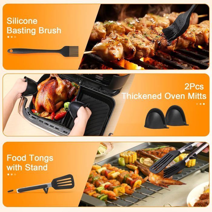 Air Fryer Accessories - ZIG-ZAG TERRITORIES - Moulinex Easy Fry - 23 Pieces - 8.3L - Dual Zone Compatible