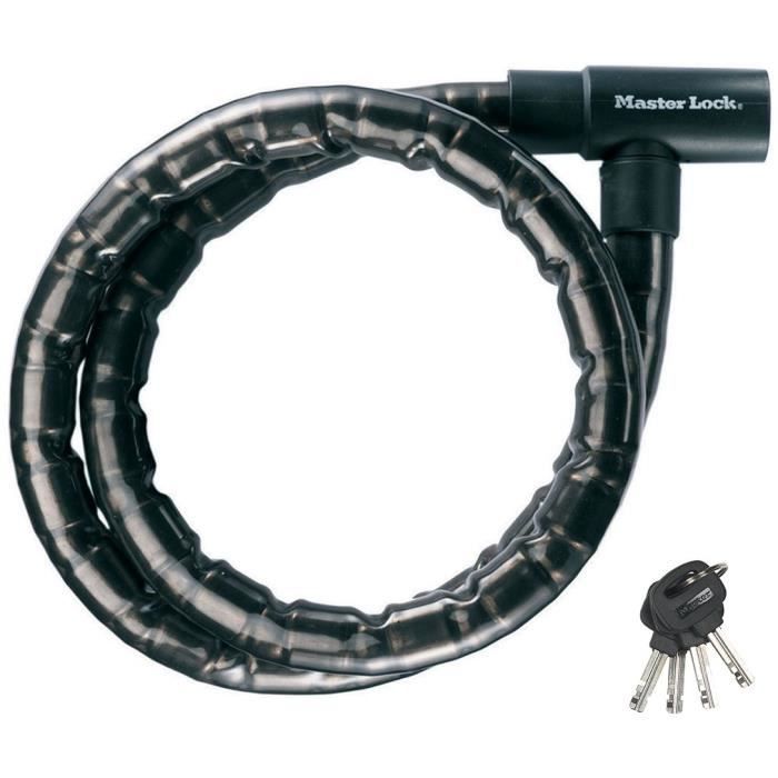 Lucchetto a cavo con chiave Master Lock 8115EURDPS in acciaio - Nero