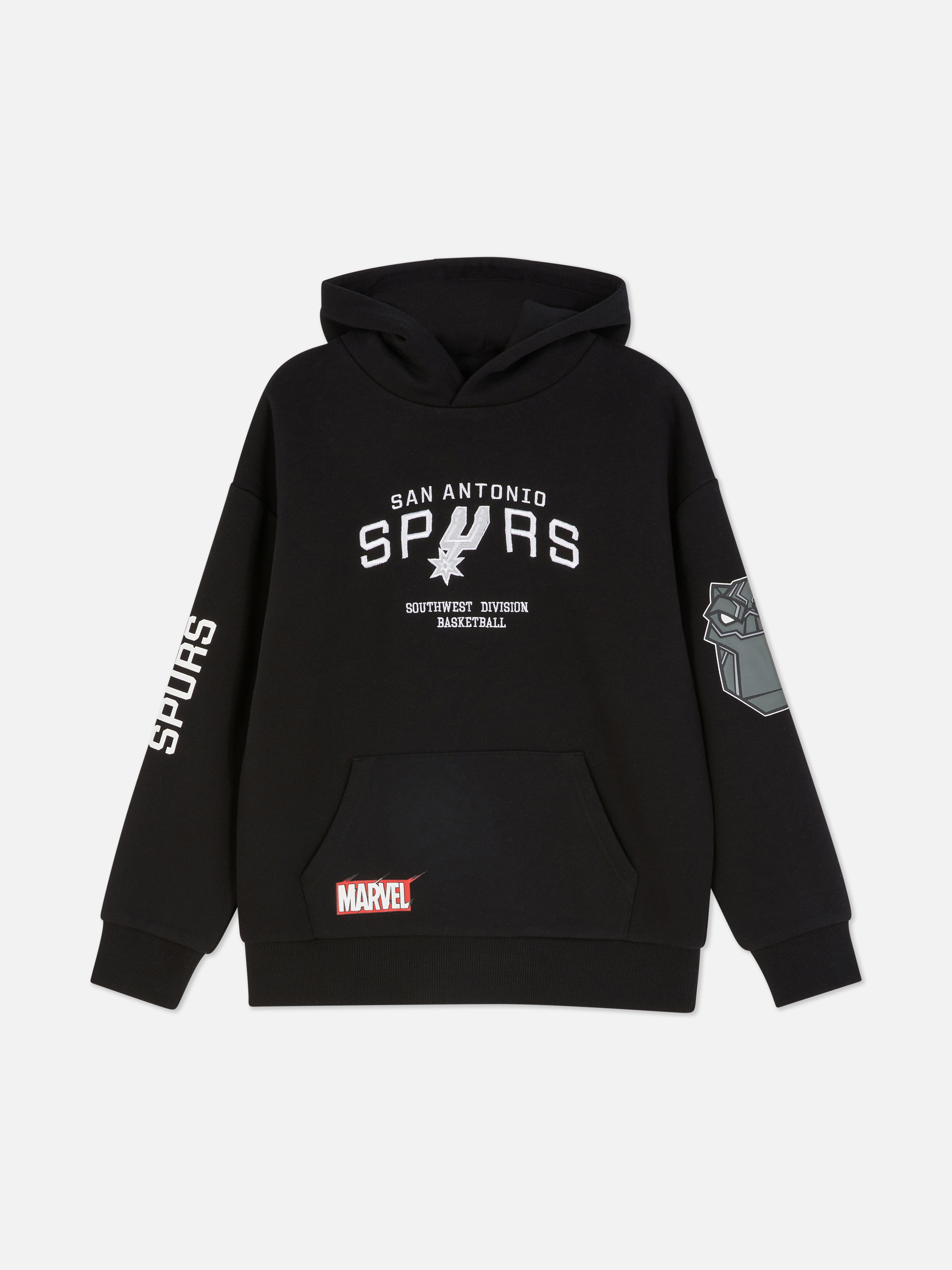 NBA San Antonio Spurs és Marvel Fekete Párduc kapucnis pulóver Klasszikus kapucnis pulóver a Spurs és a Fekete Párduc mintájával