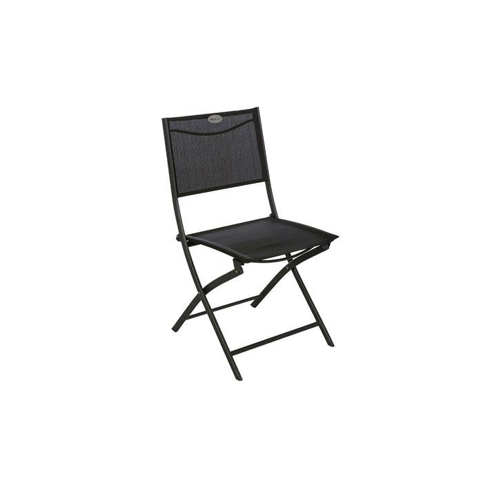 Lot de 4 Chaises de jardin pliante métal Modula Gris Anthracite / Graphite - Hesperide