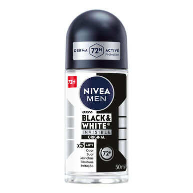 Nivea Men Black & White Invisible Original 72h tahranpoisto roll-on-deodorantti 50 ml 50 ml