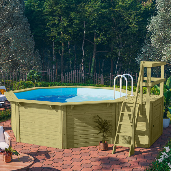 Trebasseng Ett med terrasse