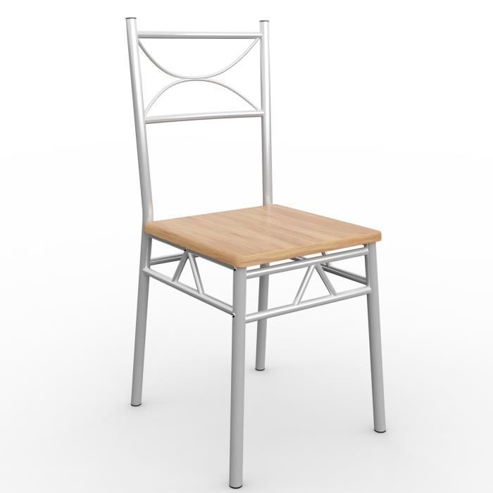 Ensemble 5 pièces Paul hêtre 1 Table 4 chaises métal laqué Cuisine Ensemble Table et chaises pour Salle à Manger Design élégant