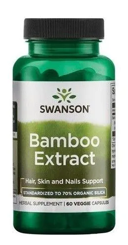 Swanson Bamboo Ekstrakt Preparat na włosy, skórę i paznokcie Kapsułki
