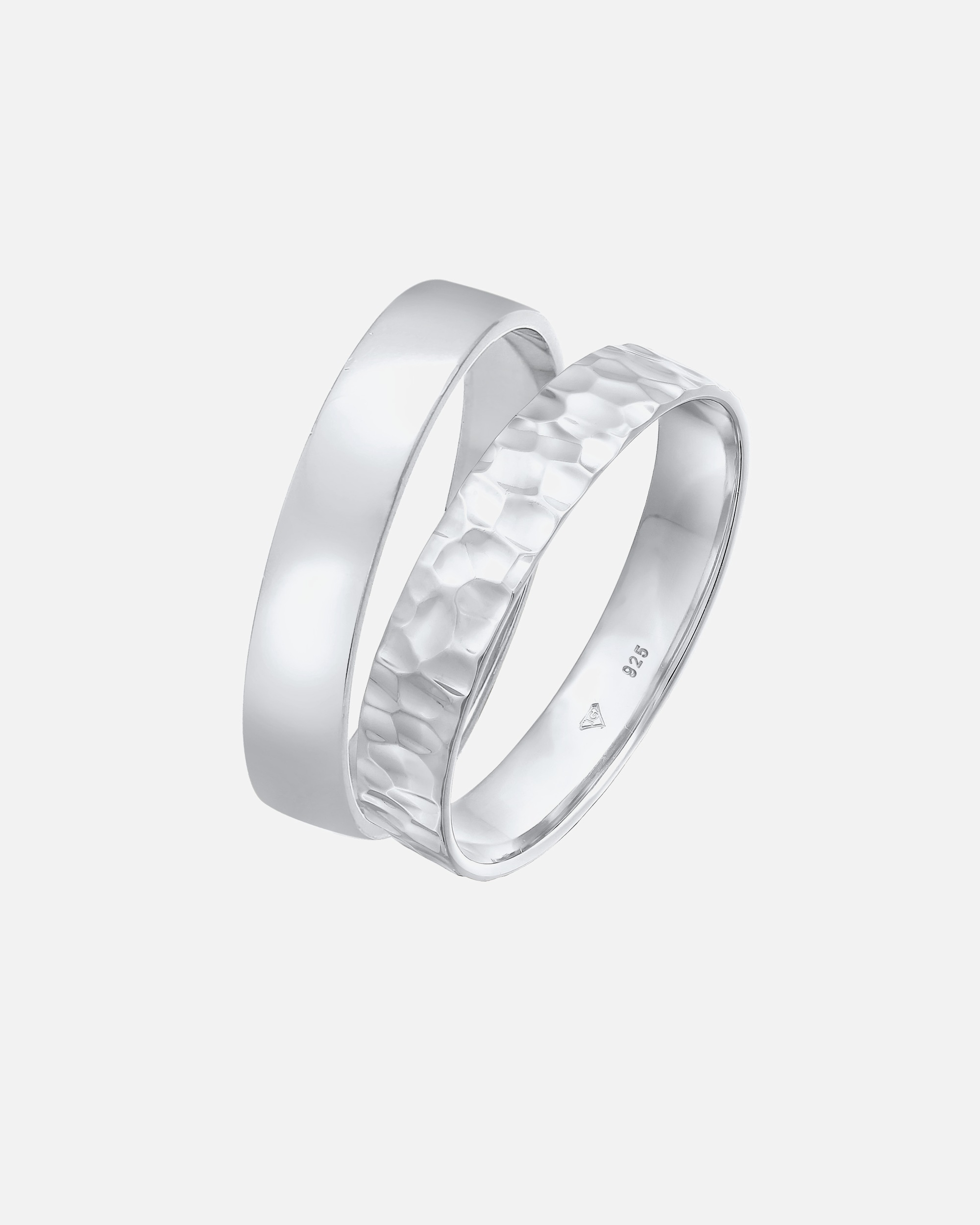 KUZZOI Hommes Bande Set Basique Martelé en Argent Sterling 925 Oxydé
