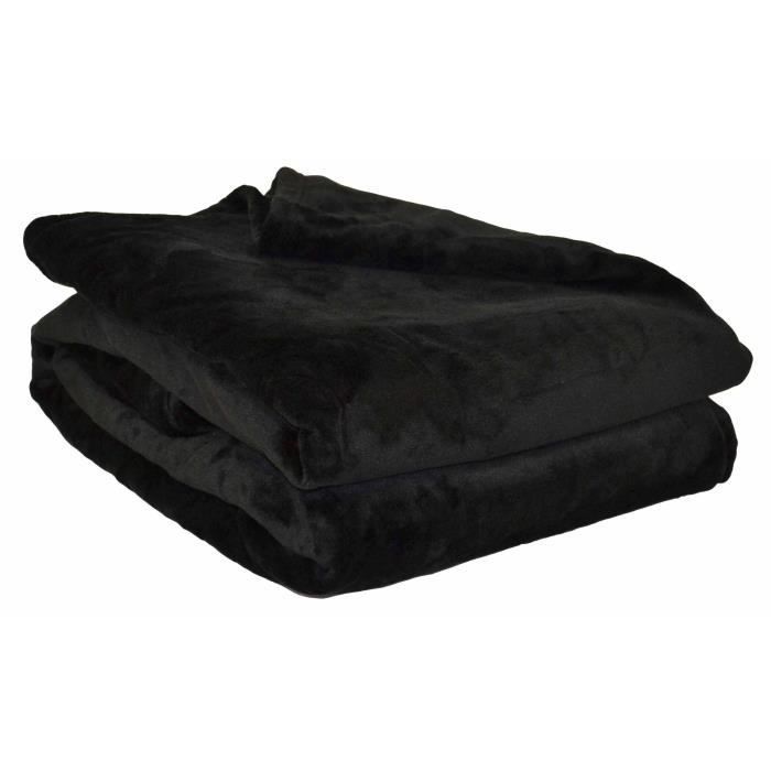 GOLDEN FLEECE - Manta de microfranela negra - 130 x 170 cm