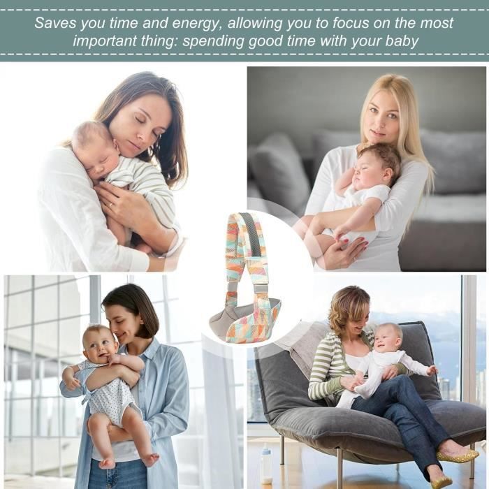 Portabebés, fular portabebés para niños pequeños - Asiento ergonómico para la cadera del bebé - Portabebés ergonómico de un solo hombro