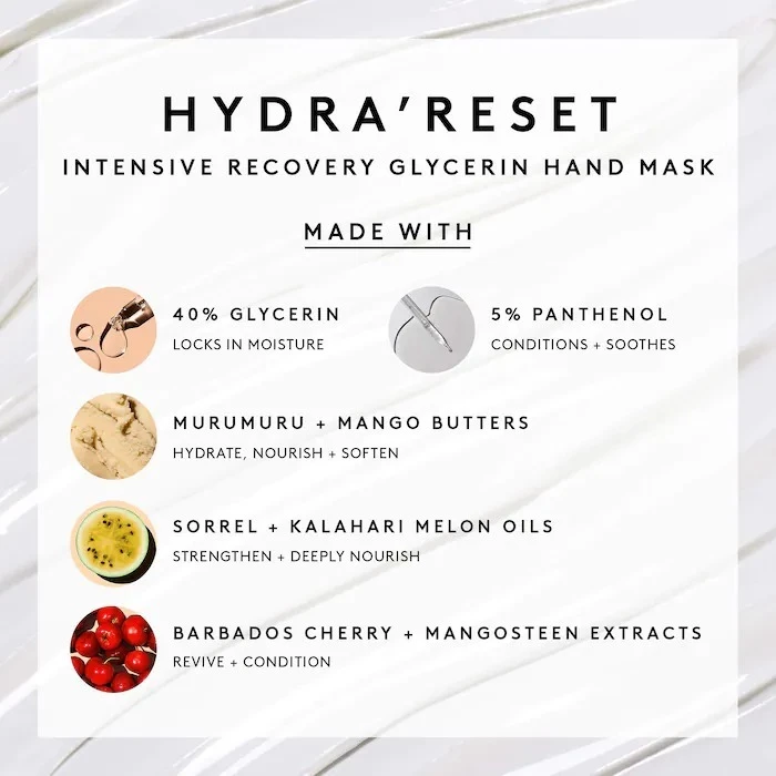 Mască de mâini cu glicerină și efect de recuperare intensivă Hydra'reset 75 ml - Fenty Skin